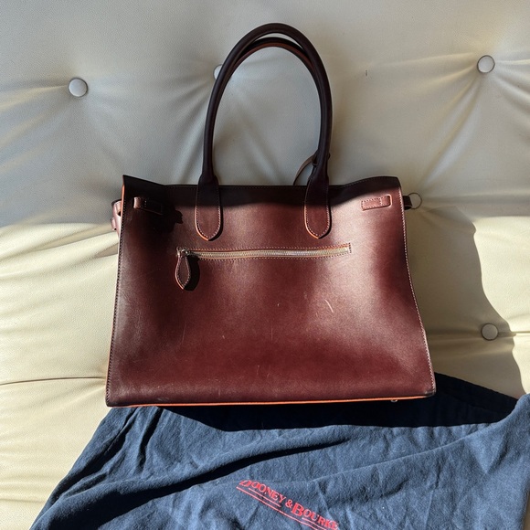 Dooney & Bourke Alto Large Tassel Bag Brown Italian Leather Vintage (Large Tote) - Picture 2 of 16